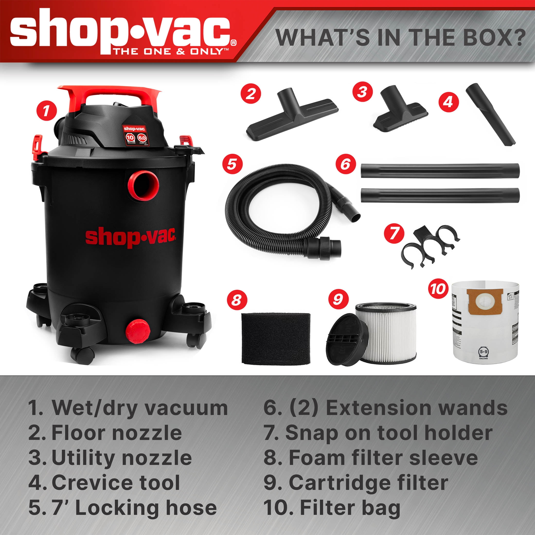 ShopVac 10 Gallon 6.0PHP Wet Dry Vac