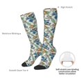 thumbnail image 5 of Picia Women Crew Soft Moisture-wicking Socks Dinosaurs And Leaves Pattern Design Cotton Socks, One Size fit All, 5 of 9