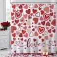 thumbnail image 2 of Valentine's Day Shower Curtain Red Pink Heart Bathroom Curtains with Hooks, Waterproof Fabric Romantic Love Bath Shower Curtains Set for Bathroom Bathtubs Valentines Decor 72x72 Inch, 2 of 9