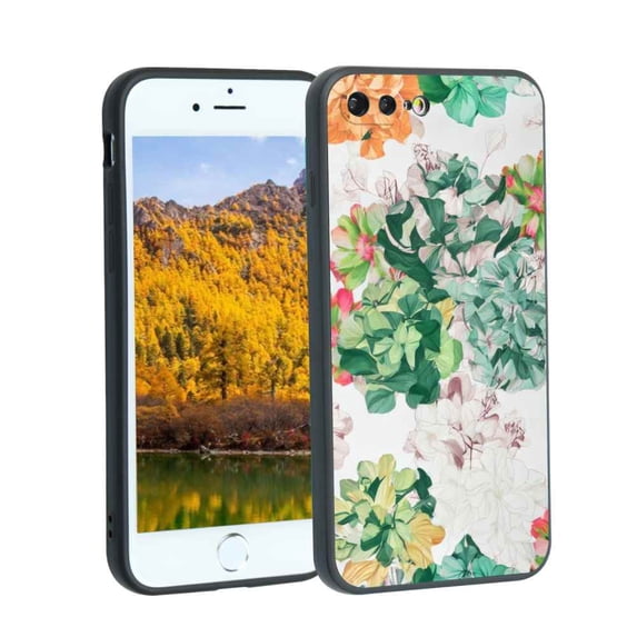 Floral-306 Phone Case, Degined for iPhone 8 Plus Case Men Women, Flexible Silicone Shockproof Case for iPhone 8 Plus