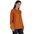 thumbnail image 6 of Moomaya Womens Mandarin Collar Tunic Full Sleeve Summer Plain Cotton Top, 6 of 6