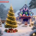 thumbnail image 4 of Metal Hanging Christmas Tree Wind Decorations - Intricate White Pattern Design for Yard & Garden Spinners - Festive Holiday Decor, 4 of 7