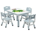 thumbnail image 1 of Bingirl Kids Table and 4 Chairs Set Height Adjustable Toddler Table and Chair Set Graffiti Desktop Children Learn Activity Table for Kids Study Table for Home, 1 of 7