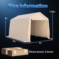 thumbnail image 6 of ADVANCE OUTDOOR 8x14 ft Carport Steel Metal Peak Roof Anti-Snow Portable Garage Shelter Storage Shed Carport, Beige, 6 of 11