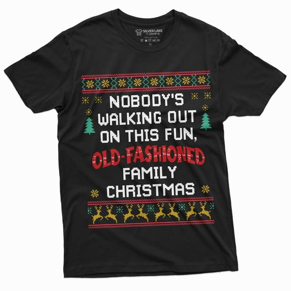 Mens Family Christmas Movie Inspired Funny Tee Shirt Popular Culture Old Fashioned Christmas Tee