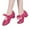 Hot Pink, variant on Women's Leather Tap Shoe Latin Dancing Shoes Flapper Shoes for Women 1920S Mid Heel Character Ballroom Dance Shoe