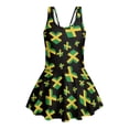 thumbnail image 4 of Xixirimido Heart Shape Jamaica Flag Print Girls One Piece Swimsuits with Skirt Sleeveless Swim Dress Modest Skirted Swimwear with Built-in Shorts UPF 50+ Bathing Suit, 8-9 Years, 4 of 7