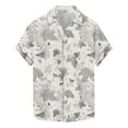 thumbnail image 3 of JURANMO Men's Hawaiian Floral Shirts Button Down Casual Tropical Holiday Beach Shirts Summer Short Sleeve Lapel Tops Sales Today Clearance Gray XXL, 3 of 6