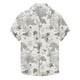 thumbnail image 1 of Blusa y camisa de manga corta con cuello vuelto para hombre, camisa informal de moda con estampado de hojas y solapa de manga corta, blusa para hombre, 1 of 4
