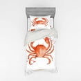 thumbnail image 2 of Ambesonne Ocean Bedding Set 4 Pcs, Sea Animals Theme Crabs, Queen, Vermilion, 2 of 3