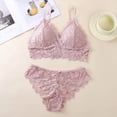 thumbnail image 2 of Levmjia Women's Lingerie Set Lace Bralette and Thong V-Neck Solid Color Adjustable Straps Comfortable Sleepwear Relax Home Daily Wear, 2 of 5