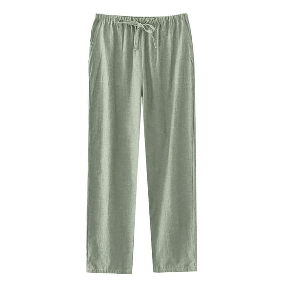 hotojiny Men's Pajama Pants Lightweight Solid Color Soft Pjs Bottoms Sleepwear 2025 Summer Drawstring Lounge Pants with Pocket