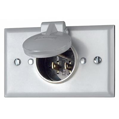 Leviton 4937 Weatherproof Inlet Residential Grade 5-15P Back Wired - Aluminum