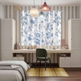 thumbnail image 5 of Blue White Spring Floral Kitchen Curtains 84 Inch Length, Summer Botanical Birds Grommet Top Bedroom Living Room Curtains, Light Filtering Cafe Curtain Drapes 2 Panels Set 104''x84'', 5 of 9