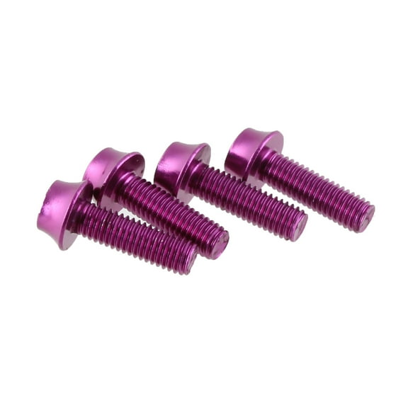 Wolf Tooth Water Bottle Cage Bolts, M5x15mm, 4 Piece, Aluminum, Purple