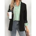 thumbnail image 4 of Women'S Striped Button Down Shirts Casual Long Sleeve Stylish V Neck Blouses Tops with Pockets Green M, 4 of 5