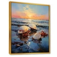 thumbnail image 2 of Designart "Vibrant Strokes Clam Shoreline I" Clam Floater Framed Wall Art Living Room, 2 of 5