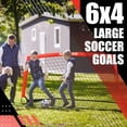 thumbnail image 6 of RUNBOW 6x4 ft Portable Kids Soccer Goal for Backyard Practice Soccer Net with Carry Bag (6x4 FT, 1 pack, Red), 6 of 6