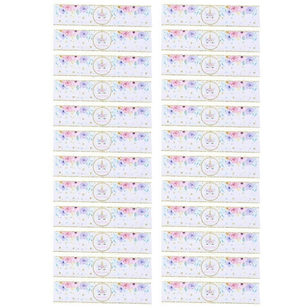 48PCS Unicorn Water Bottle Stickers for Birthday Decorations, Party Supplies for Unicorn Theme Events, Festive Celebrations Party Labels