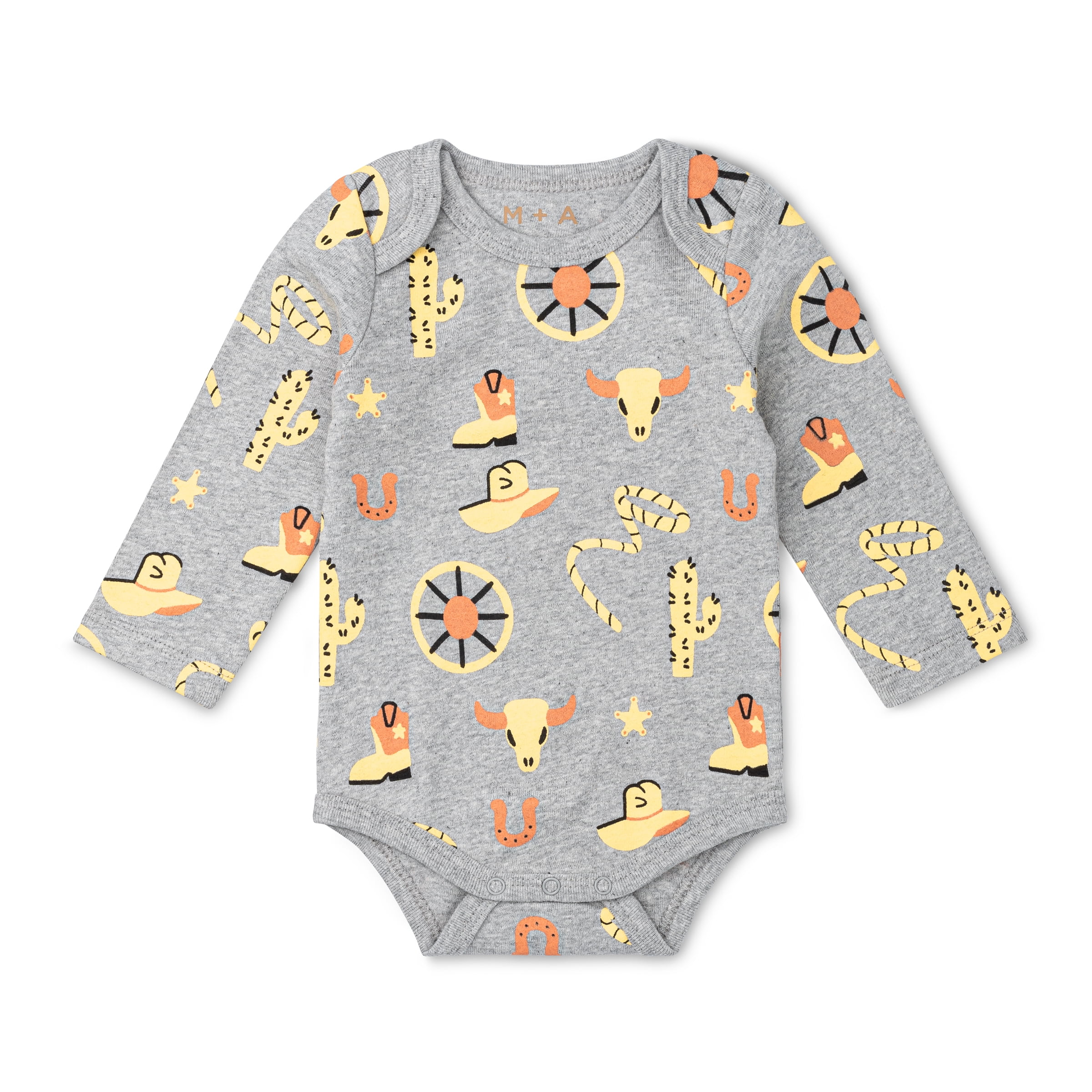 M+A by Monica + Andy Organic Cotton Gender Neutral First Moves Bodysuit + Groove Pant Set, Sizes Newborn -24 Months