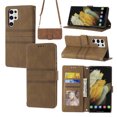 thumbnail image 1 of Jiahe Cover For Samsung Galaxy S23 Ultra 6.8 inch Wallet Case,Removable Adjustable Shoulder Strap Magnetic Leather with Card Holder Kickstand Case Cover,Brown, 1 of 8