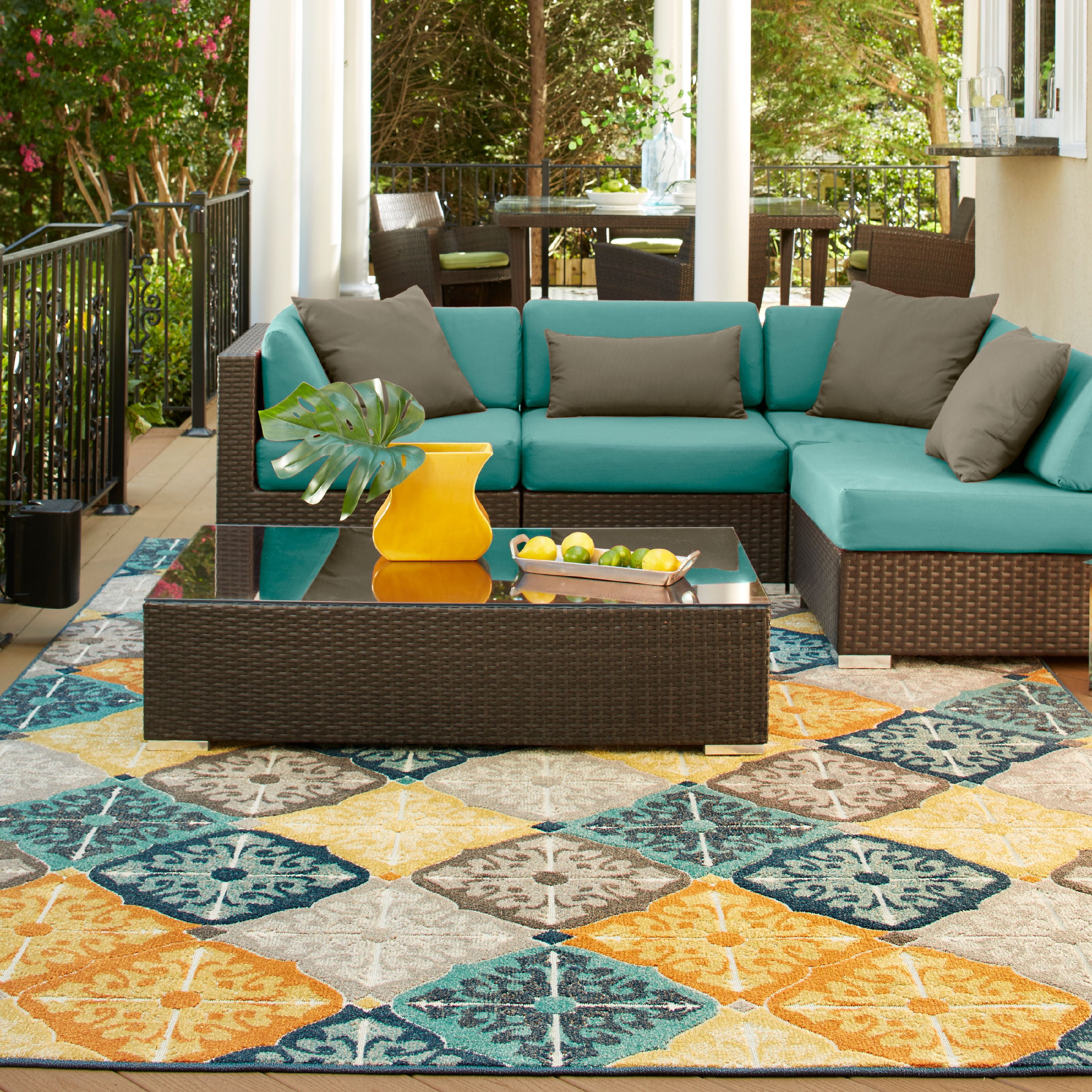 Avalon Home Hoffman Panel Indoor/Outdoor Mixed Textured Area Rug