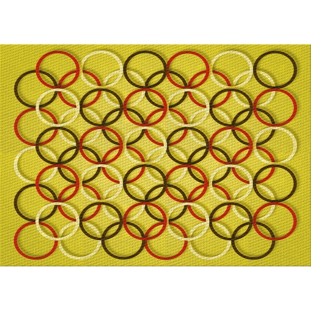 Ahgly Company Tapis d'Intérieur Rectangulaire Transitionnel Jaune Banane Lavable à la Machine, 7 Pieds x 10 Pieds