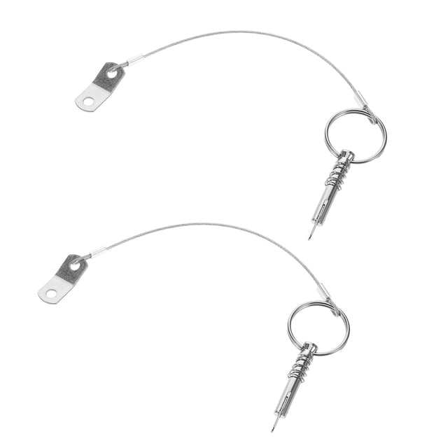 Raindrops 2Pcs Stainless Steel Boat Quick Release Slide Lock Pins with Lanyard for Marine Bimini Top Hardware