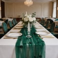 thumbnail image 6 of Yakvarog Sheer Pearl Floral Table Runner 12" x 108", Embroidered Gauze Cheesecloth Runner Wedding Decor for Long Dining Table, Elegant Romantic Home Styling (Green), 6 of 6