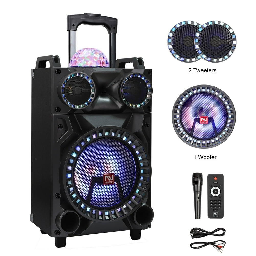 12" Bluetooth Tailgate Speaker, Portable Rechargeable Wireless 12 inches Woofer Speaker Party PA