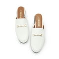thumbnail image 4 of BURUDANI Women Buckle Backless Flats Mules Slip-On Dressy Casual Loafer Slides Comfort Shoes, 4 of 7