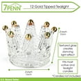 thumbnail image 2 of 7Penn Gold Crown Candle Holder 12pk - Empty Glass Votives Tea Lights for Parties, 2 of 7