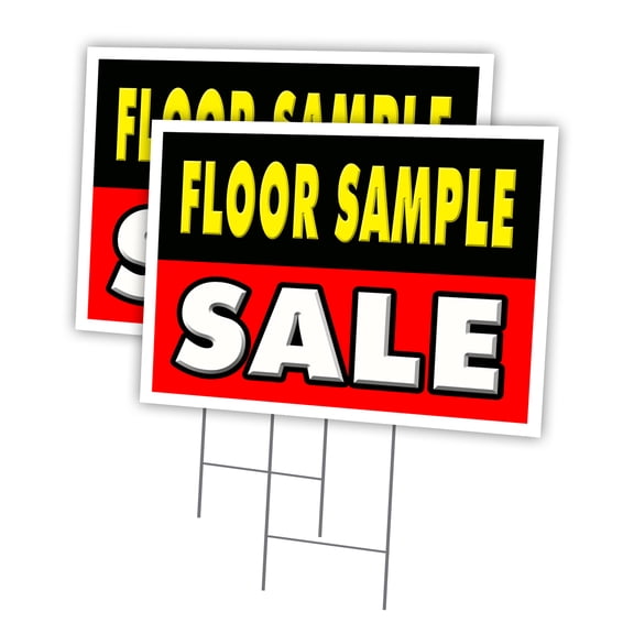 FLOOR SAMPLE SALE 2 Pack Of 18" x 24" Yard Sign & Stake outdoor plastic window | Advertise Your Business | Stake Included Image On Both Sides | Made in The USA