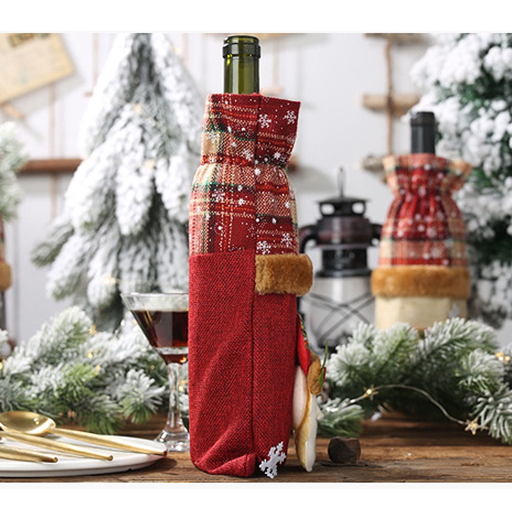 Pack Christmas Wine Bottle Bags, Vintage Wine Bottle Gift Covers