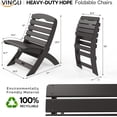 thumbnail image 2 of VINGLI Portable Adirondack Chairs, Folding Plastic Adirondack Chair for All Weathers, Outdoor Fire Pit Chairs for Patio Poolside Porch Beach, Capacity 350 LBS, Black, 2 of 6
