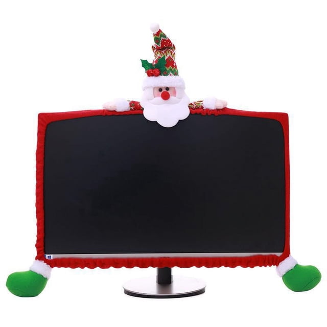 Santa Claus computer dust cover 19-27" Christmas decoration three-dimensional cartoon computer cover non-woven computer dress