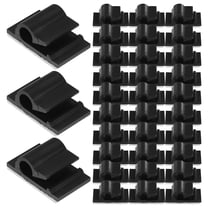 STRANDCHIC 50pcs Black Self Adhesive Cable Management Clips for Organizing Cords and Wires PA66 Material