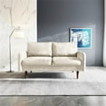 thumbnail image 4 of Pemberly Row 58" Round Arm Upholstered Velvet Loveseat in Beige, 4 of 13