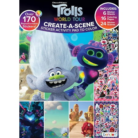 TROLLS CREATE A SCENE STICKER ACTIVITY BOOK
