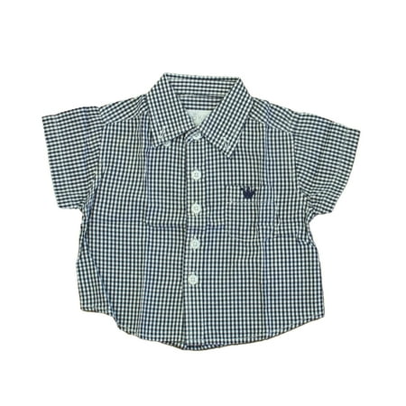 

Pre-owned EPK Boys Navy | White Button Down Short Sleeve size: 6 Months