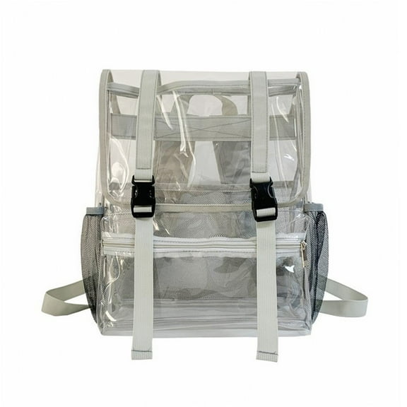 MERILER Clear Backpack with Reinforced Straps and Front Pocket - Water-Resistant, Sturdy PVC Material, Perfect for School and Sports Events