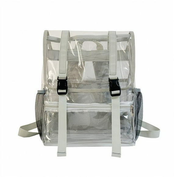 EGNMCR Clear Backpack With Reinforced Straps & Front Accessory Pocket - Perfect For School, Security, & Sporting Events Transparent backpack