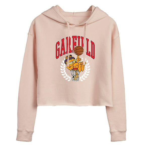 Garfield - Basketball - Juniors Cropped Pullover Hoodie