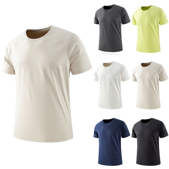 Big & Tall Men's Athletic T-Shirt Quick Dry Raglan Short Sleeve Ice Silk Crew Neck Tee Moisture Wicking Breathable Performance Workout Top for Summer Outdoor