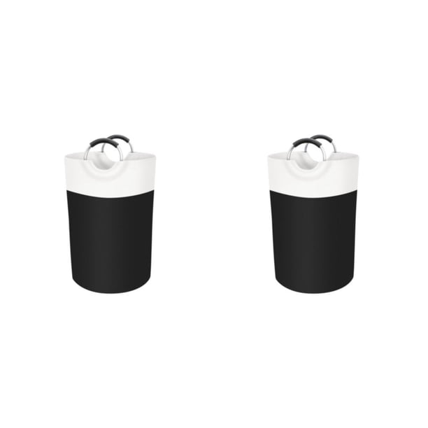 Cesto de ropa sucia Cateissary 90L 2piezas Plegable Impermeable Negro puro