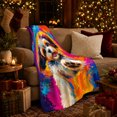 thumbnail image 3 of Colorful Yorkshire Terrier Pop Art Dog Portrait, Playful Pet Portrait Pattern, Warm Flannel Blanket for Living Room and Bedroom, Dog Lovers Just Because Gift, Pet Lover Home Decor, 3 of 9