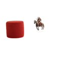 thumbnail image 1 of Elegante Taburete Cilíndrico Otomano Con Adorno De Caballero Acrílico, Centro De Mesa Impermeable, Decoración Para El Hogar, Oficina, Dormitorio, Guardería, Apartamento., 1 of 8