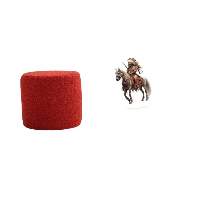 Elegante Taburete Cilíndrico Otomano Con Adorno De Caballero Acrílico, Centro De Mesa Impermeable, Decoración Para El Hogar, Oficina, Dormitorio, Guardería, Apartamento.