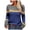 Blue, variant on Womens Sweaters Color Block Stripe Crew Neck Casual Long Sleeve Tops Fall Winter Pullover Blouse Daily Wear