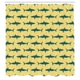 thumbnail image 2 of Ambesonne Sea Animals Shower Curtain, Shark Silhouettes Wild, 69"Wx70"L, Cream and Forest Green, 2 of 4